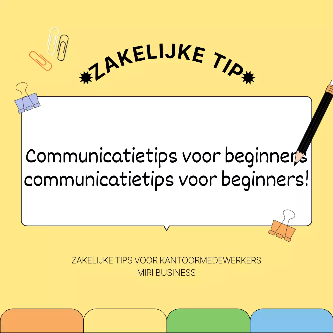 Eenvoudige zakelijke tips in geel en zwart