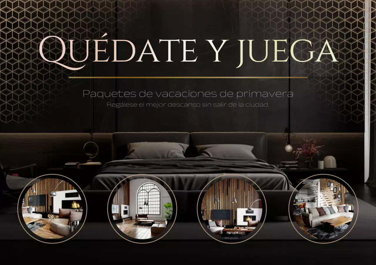 Anuncio del Paquete de Estancia Elegante Black and Gold