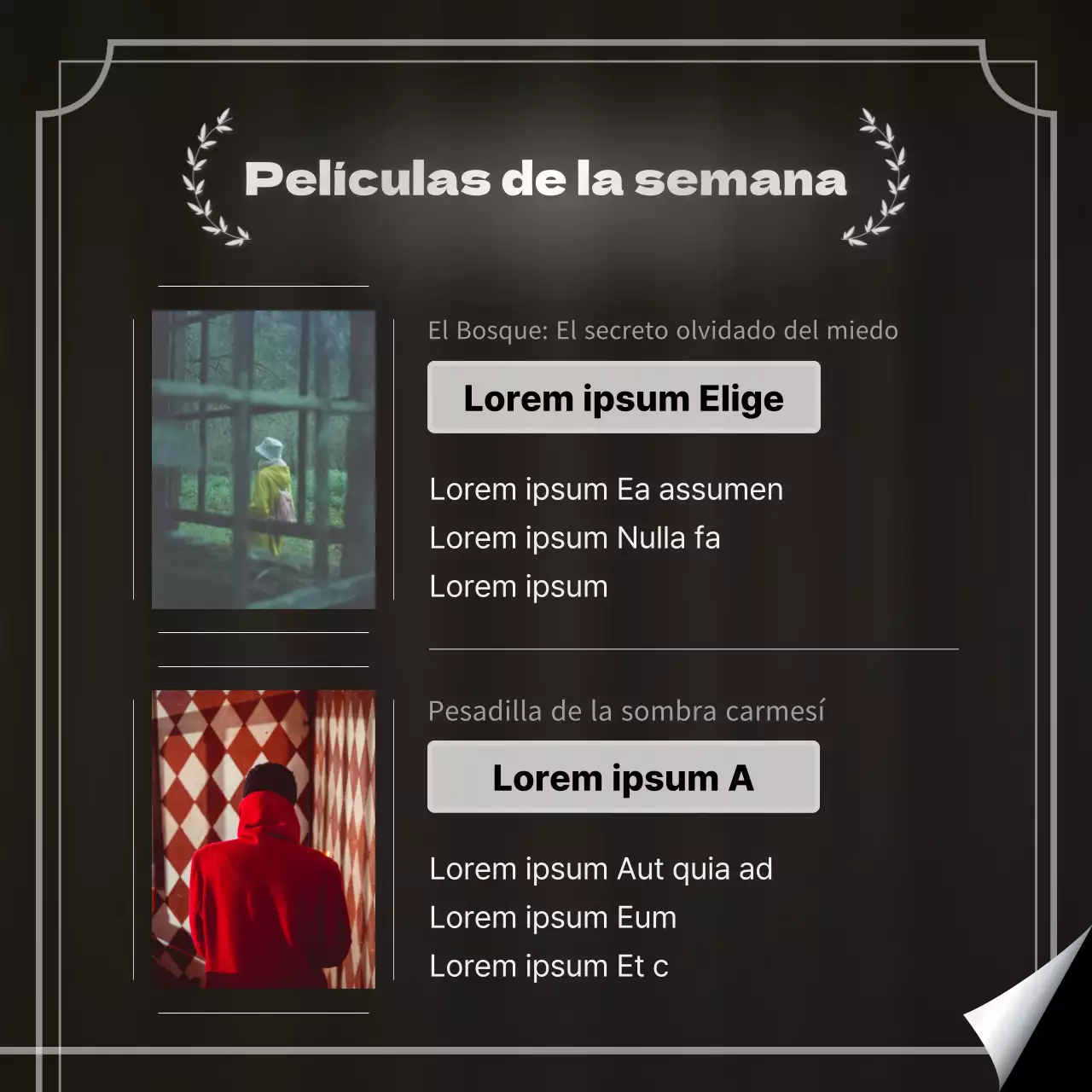 Anuncio de cierre de contenido moderno en negro y plata