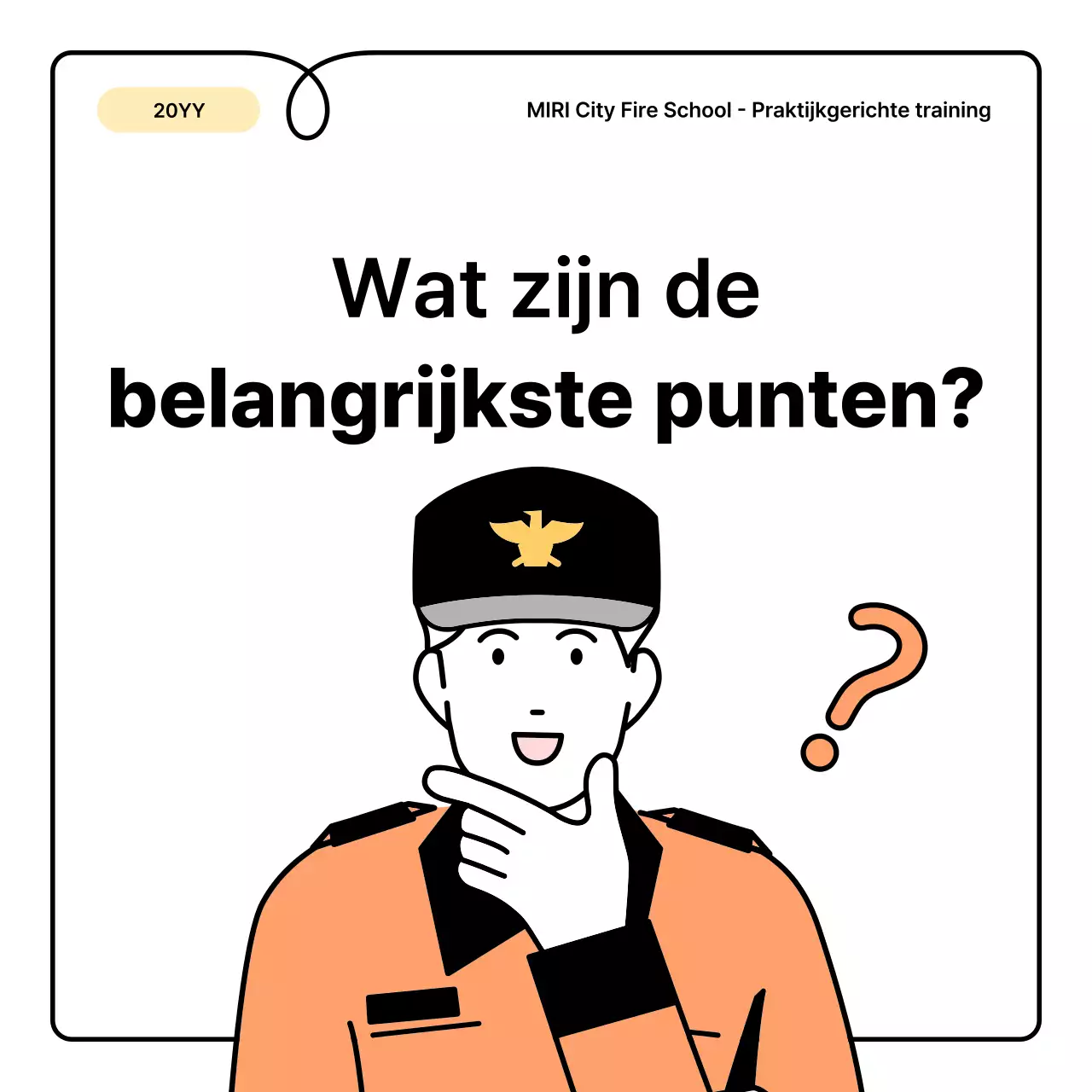 Gele en oranje basisprincipes en een leuk informatieblad over brandveiligheid