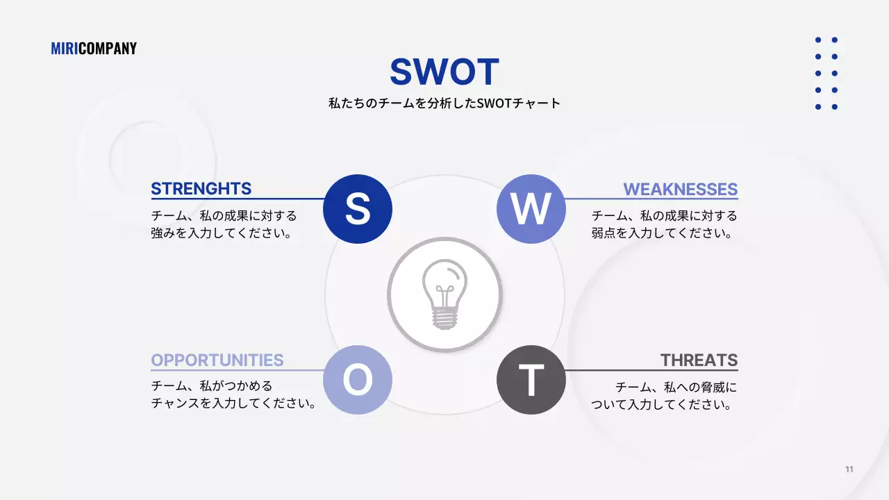 グレーのシンプルなビジネス発表資料