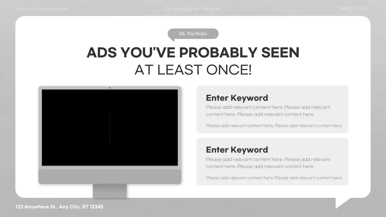 회색의 미니멀한 3D 기업 소개서