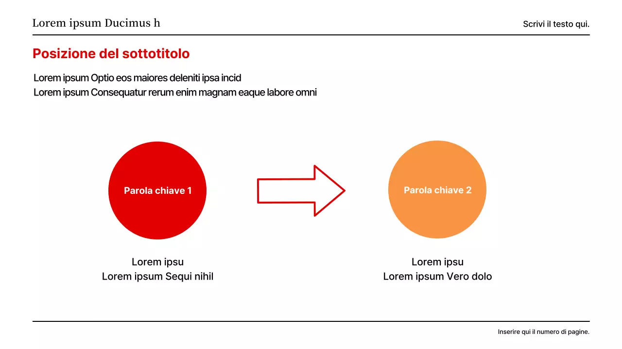 Una presentazione di base in rosso e grigio