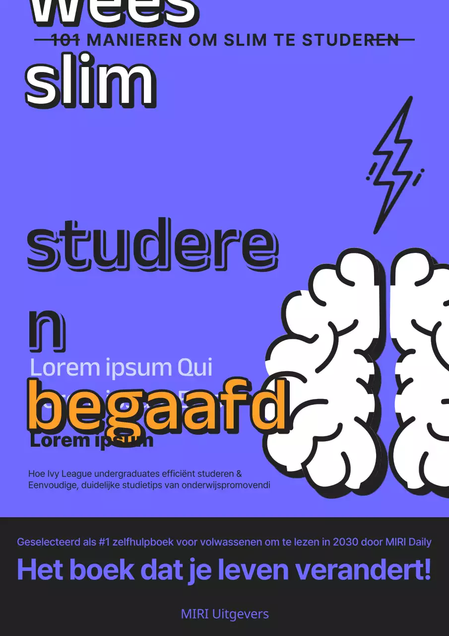Een moderne paarse en zwarte boekomslag voor How Gifted People Study.