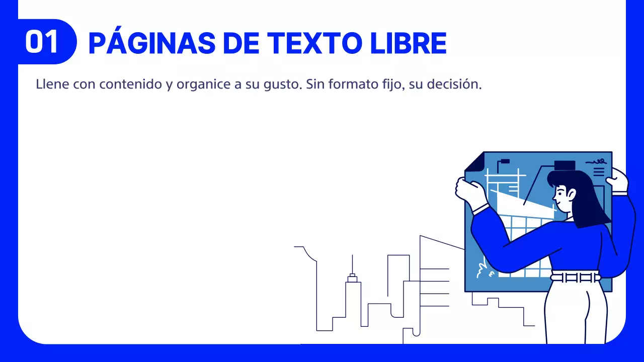 Un moderno informe de ingeniería de drenaje en azul marino y blanco