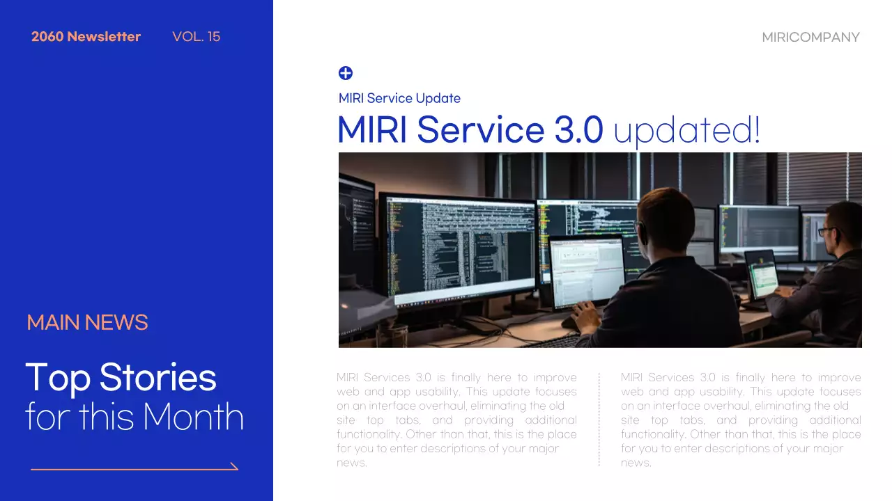 블루 모던 기업 뉴스레터 프레젠테이션