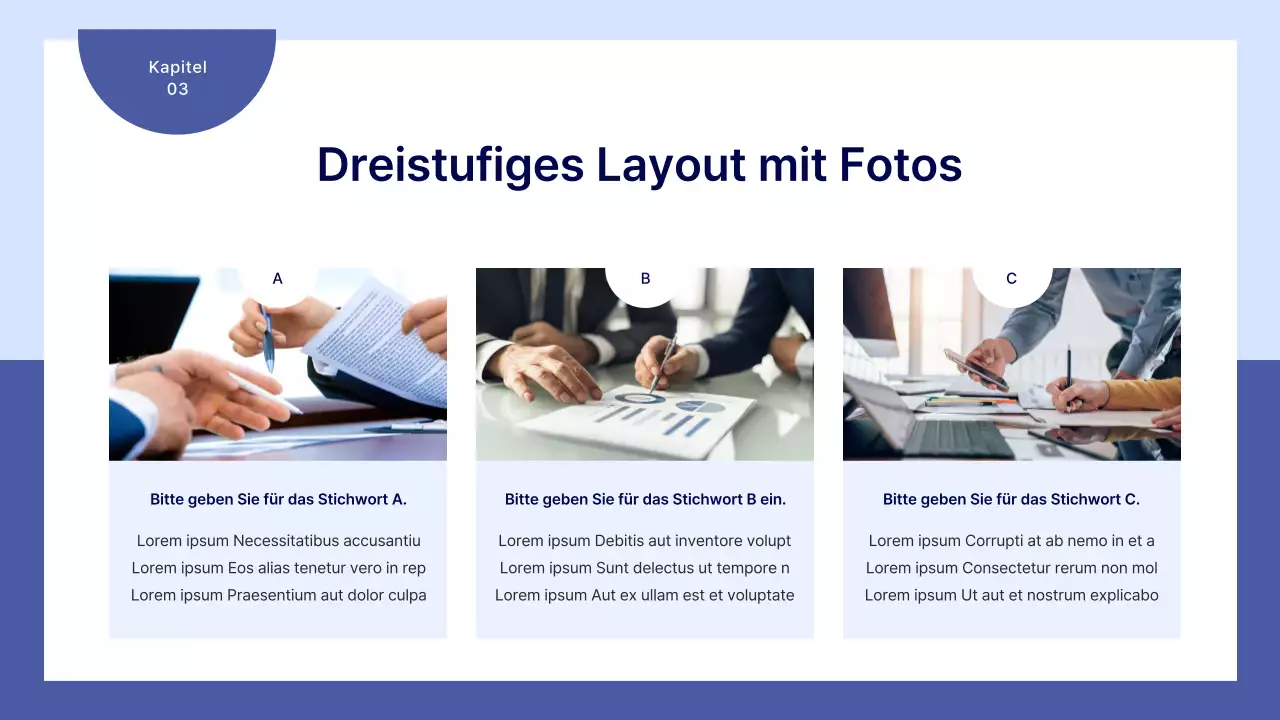 Ein einfacher Geschäftsplan in Blau