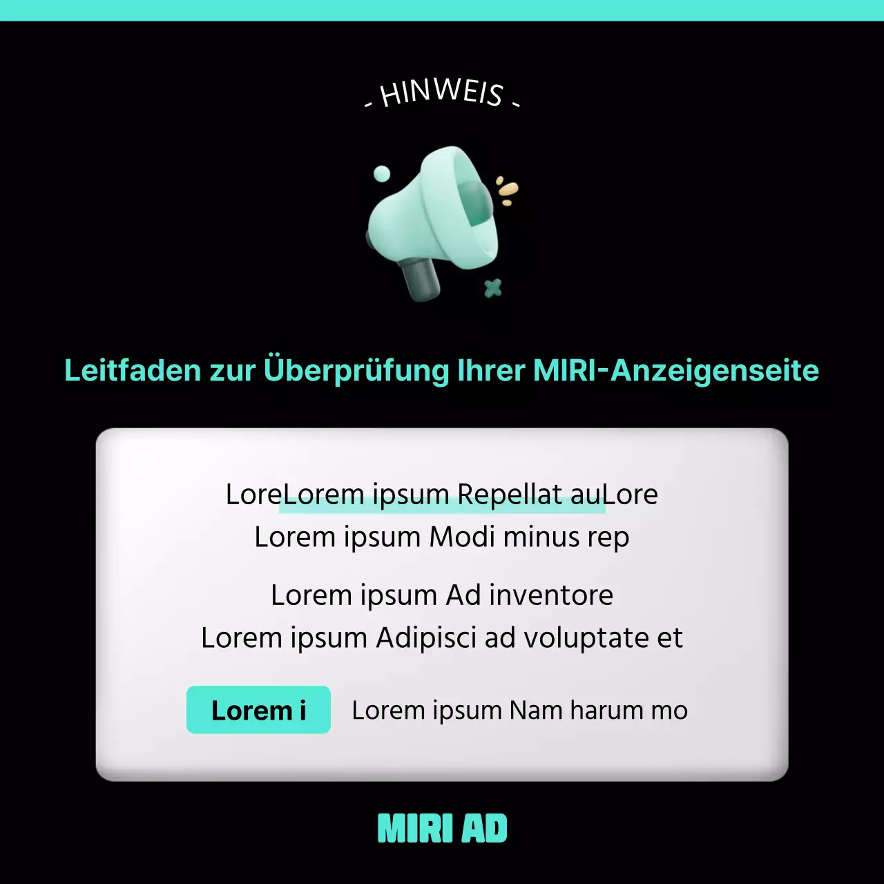 Ein einfacher schwarzer und mintfarbener Hinweis zur Wartung der Website
