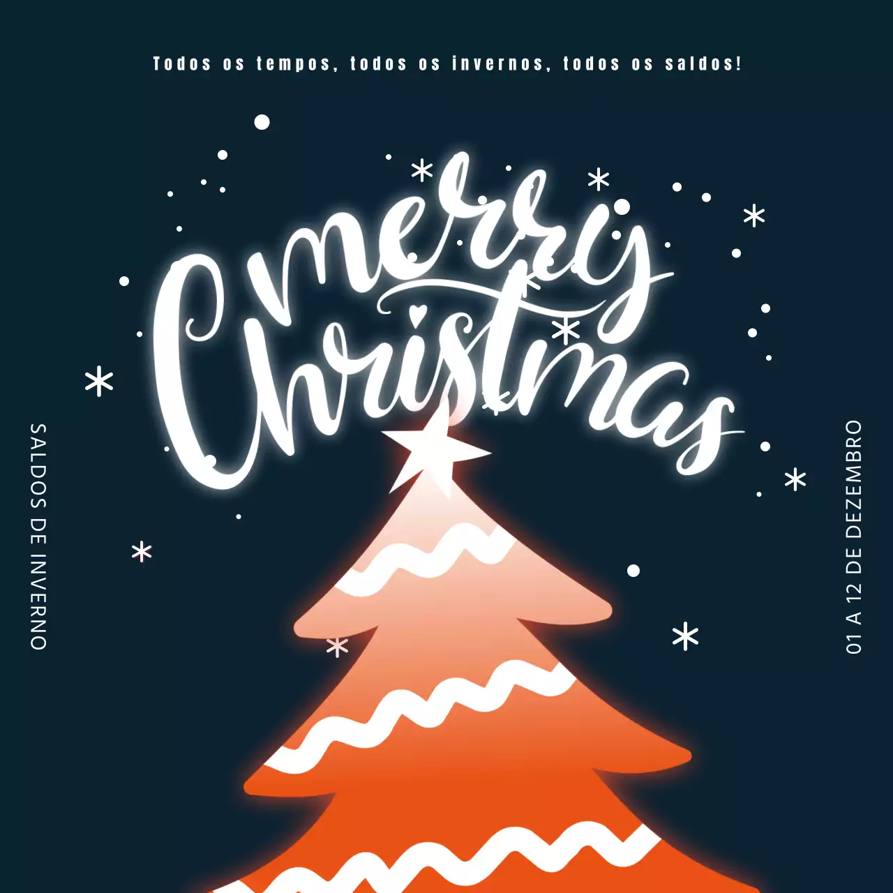 Um bonito folheto de vendas de Natal em azul-marinho