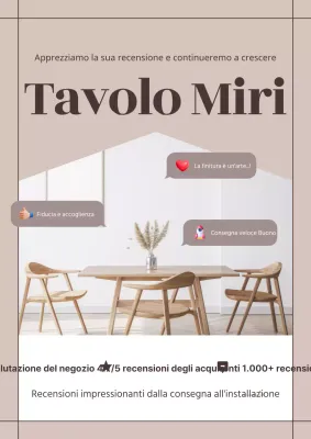 Promuovere le recensioni di consegna di mobili moderni in beige e marrone