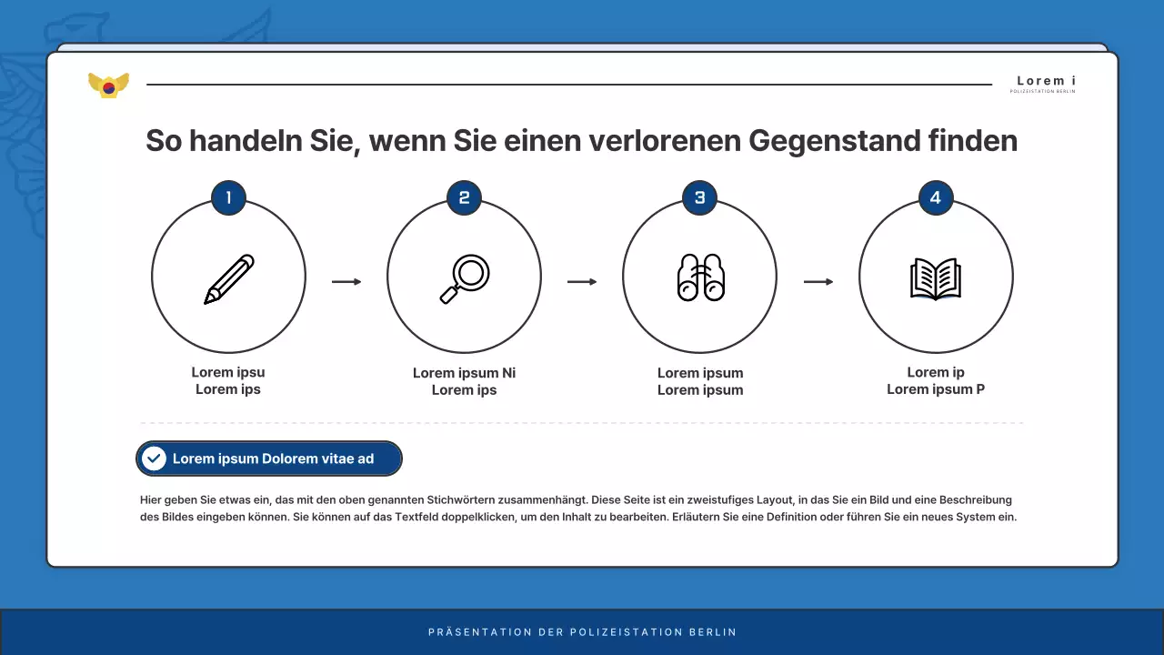 Standard-Newsletter der Polizeidienststelle in Blau und Marineblau