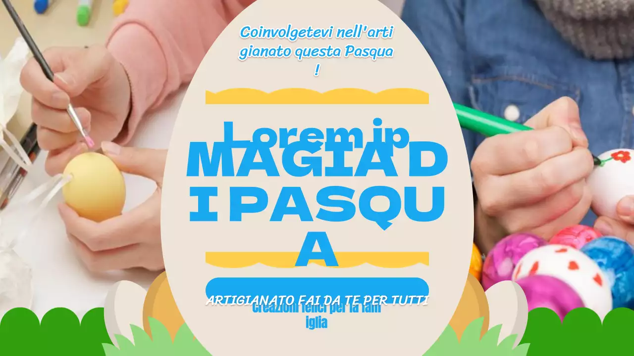 Guida all'uovo di Pasqua fai da te kitsch blu e giallo