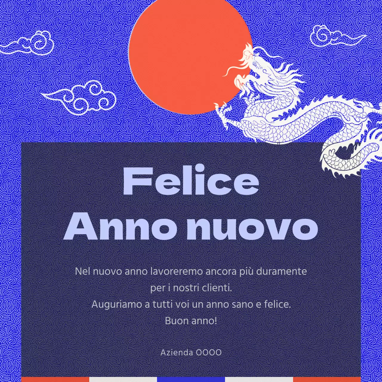 Auguri di Capodanno orientale in blu e rosso