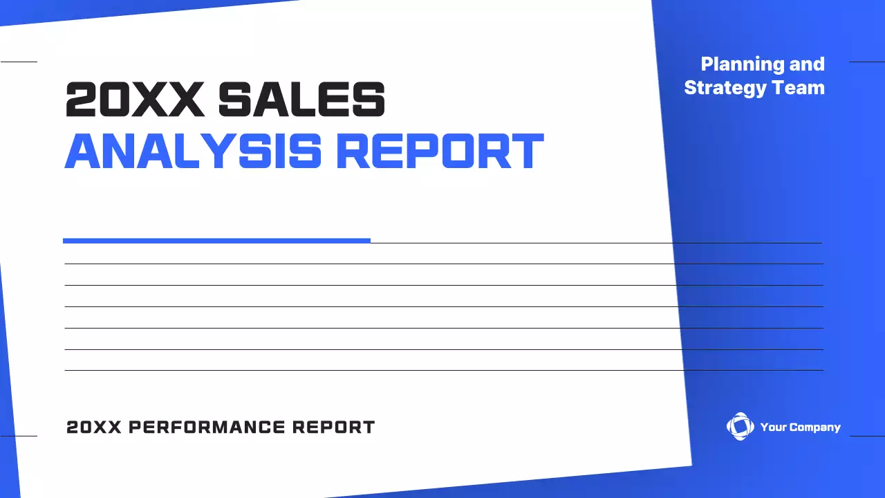 A simple year-end performance report in blue