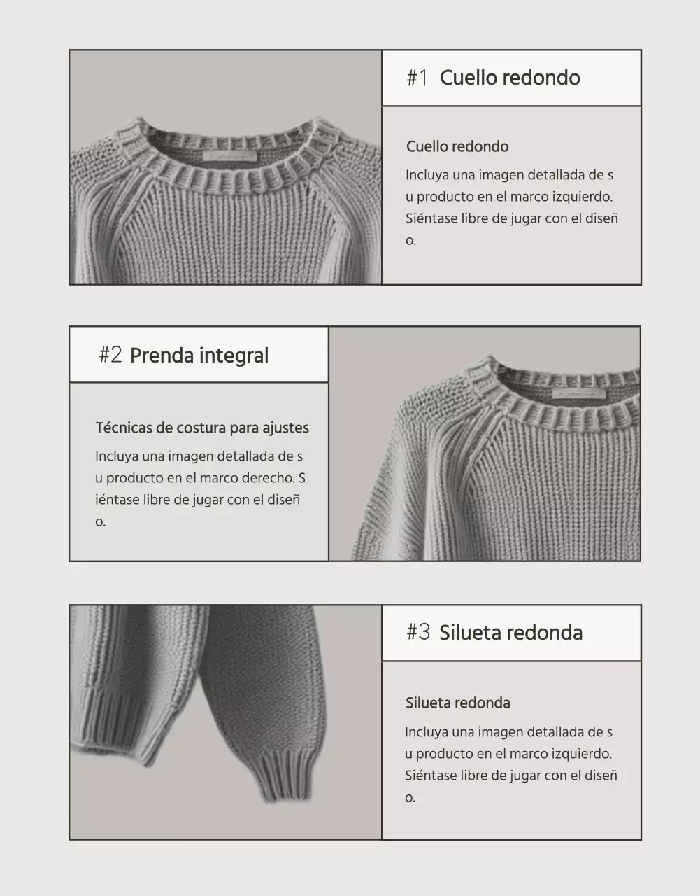 Moderno anuncio de prendas de punto de invierno en beige y marrón