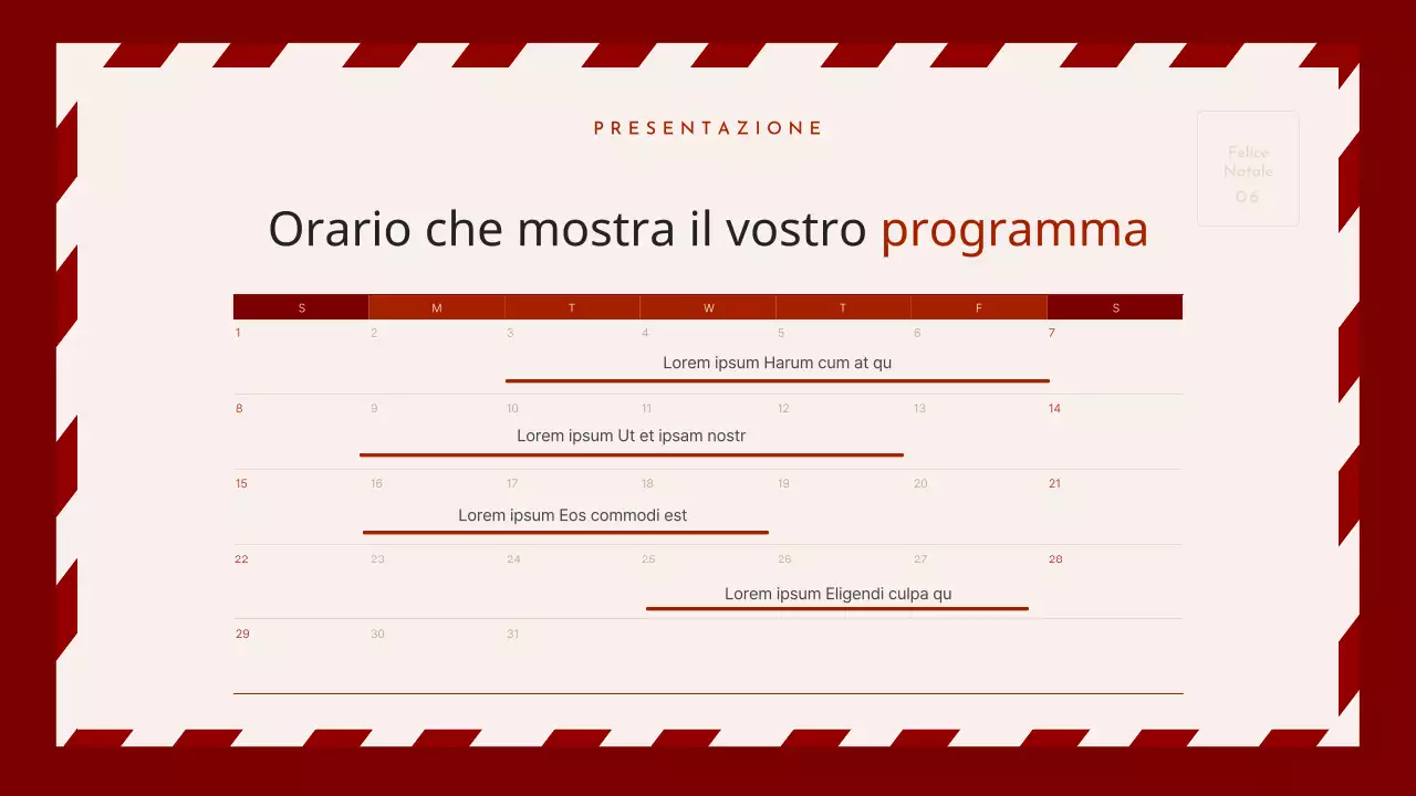 Un accogliente organizzatore di eventi natalizi in rosso e beige
