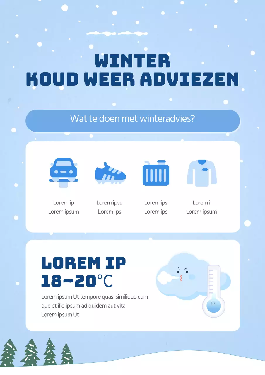 Informatie over koud weer in lichtblauw en marineblauw