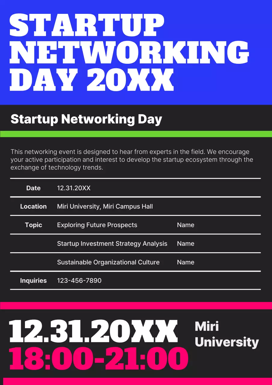 Blue Modern Networking Event Announcement Poster