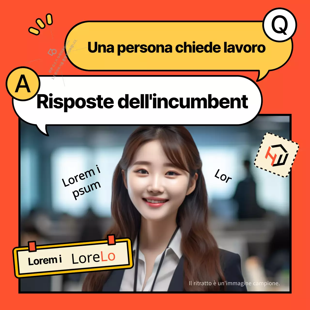 Promuovete le offerte di lavoro con semplici bolle arancioni.