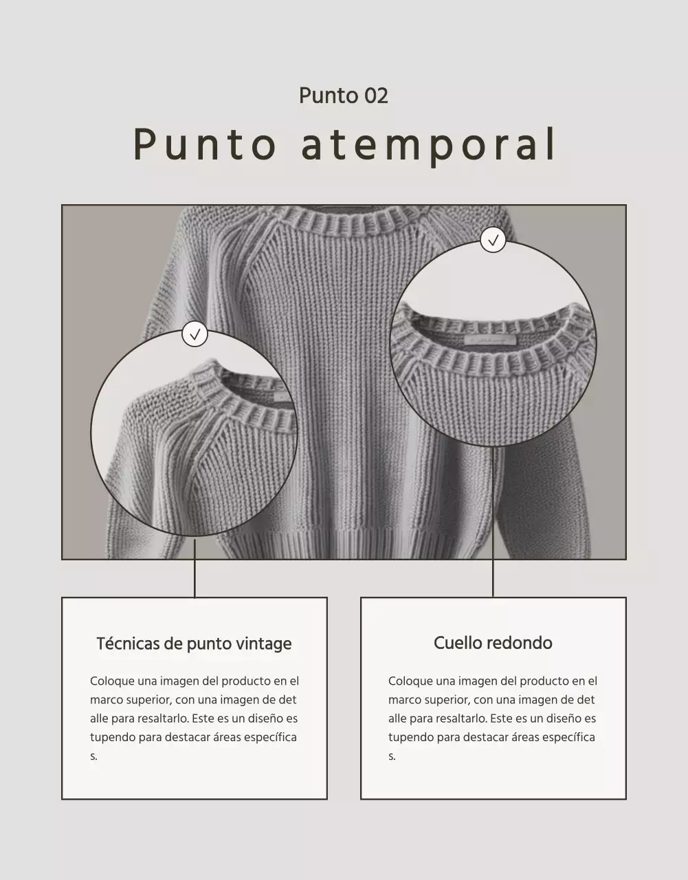 Moderno anuncio de prendas de punto de invierno en beige y marrón