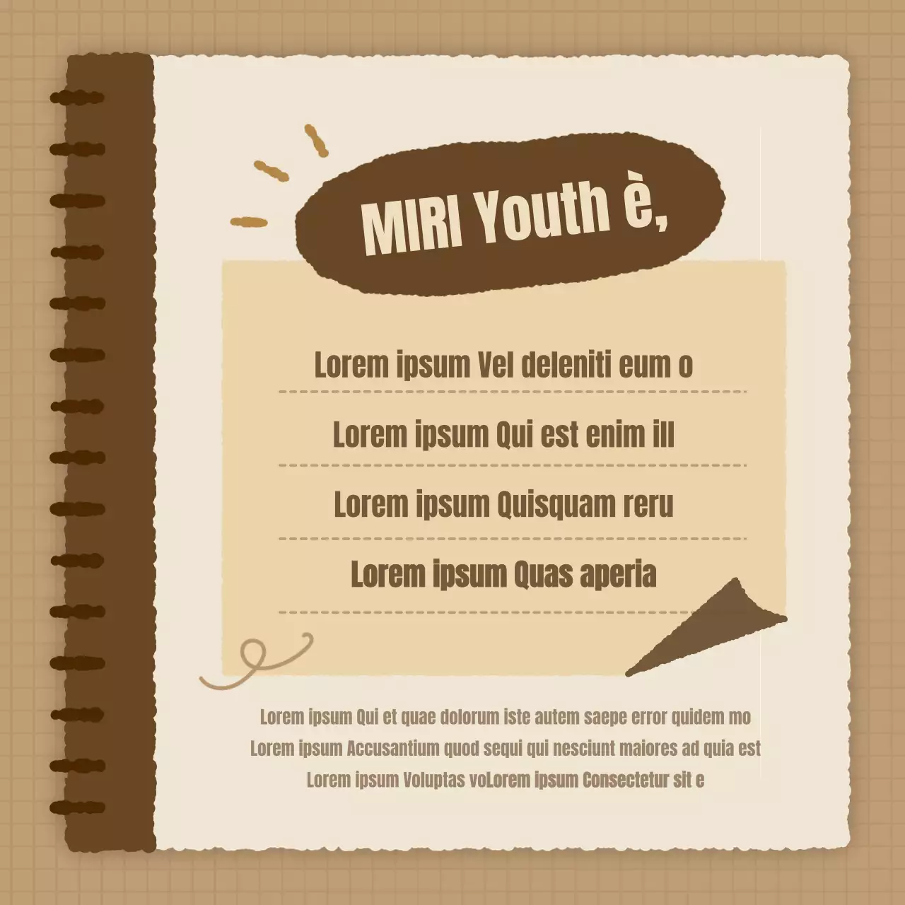 Un semplice annuncio di lavoro su una piattaforma di esperienza professionale in marrone e beige