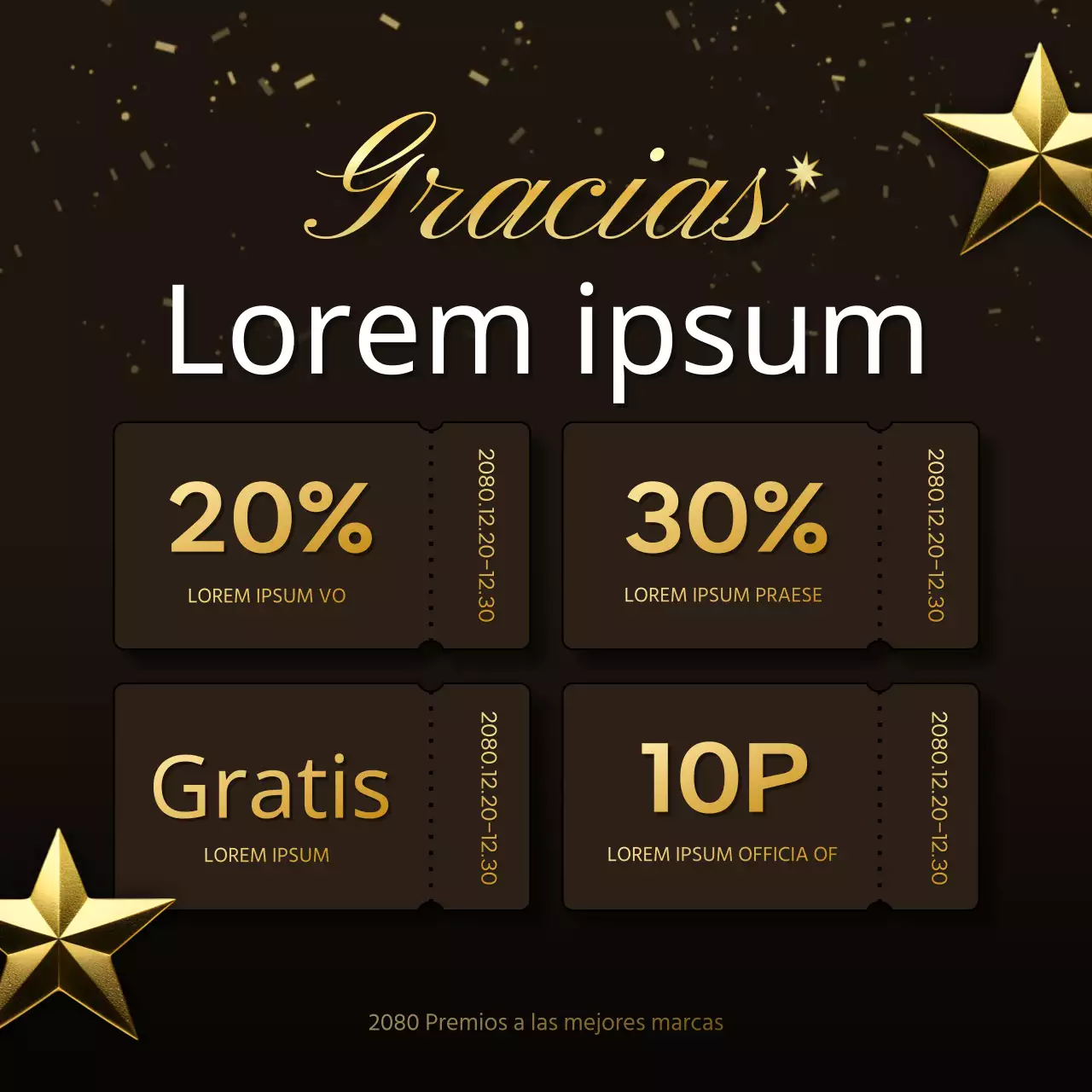 Anuncie un lujoso acto de entrega de premios de marca de fin de año en marrón y dorado