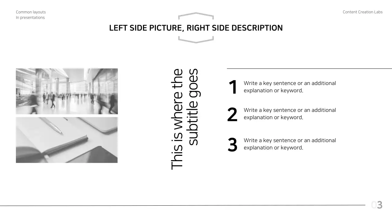 Black and white, modern layout report