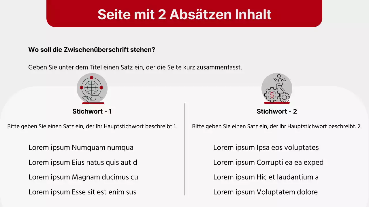 Einfacher Bericht in rotem und grauem Layout