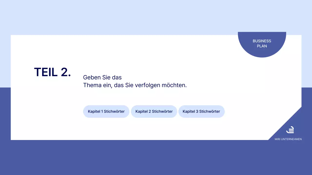 Ein einfacher Geschäftsplan in Blau