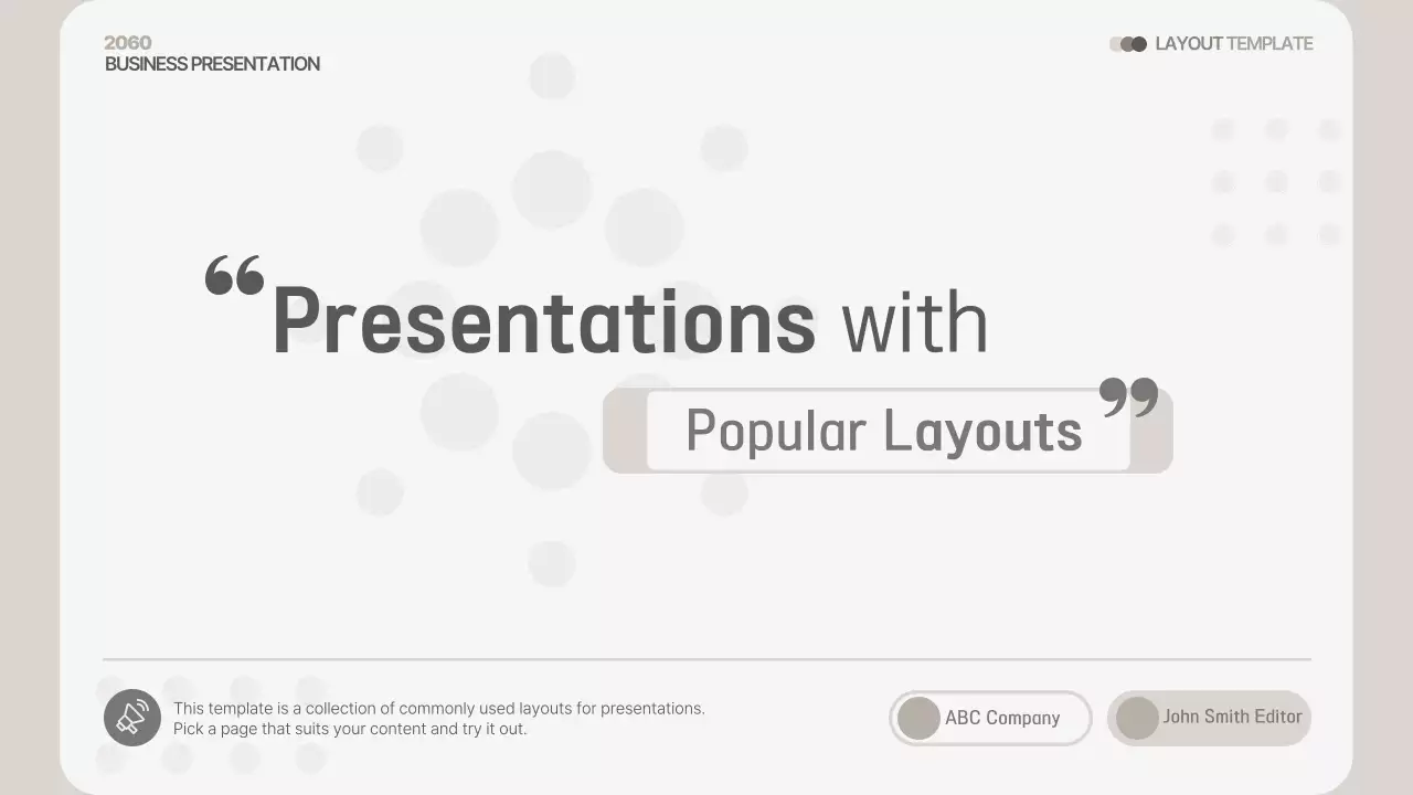 Modern layout report in beige and gray