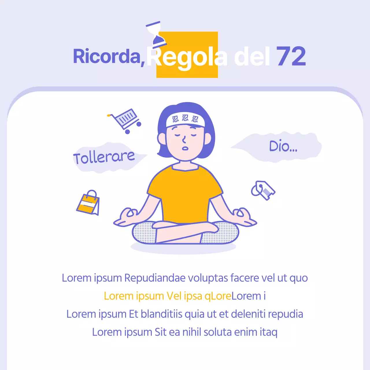 Informazioni finanziarie semplici, gialle e viola, senza denaro