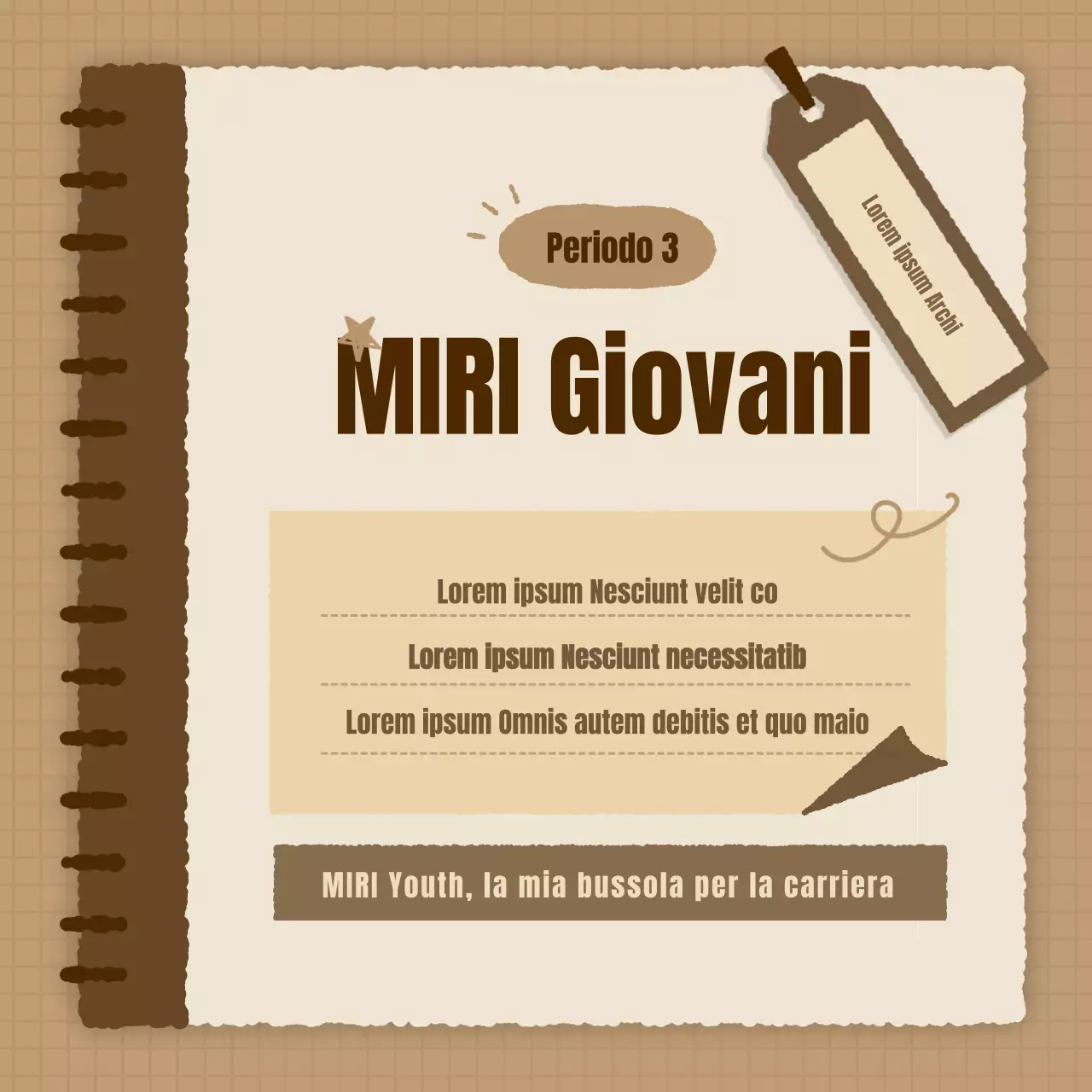 Un semplice annuncio di lavoro su una piattaforma di esperienza professionale in marrone e beige