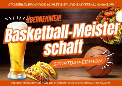 Orange-weiße, farbenfrohe, marschierende Wahnsinns-Restaurant-Werbung