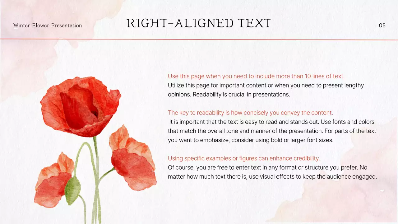 붉은 꽃 템플릿 프레젠테이션