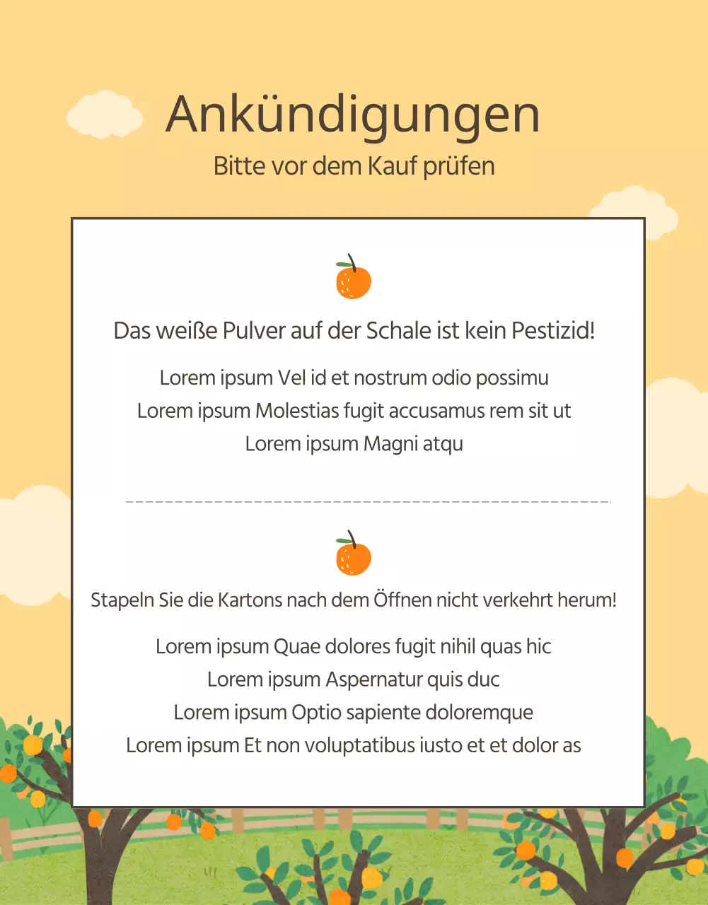 Förderung von Orangen und Zitrusfrüchten