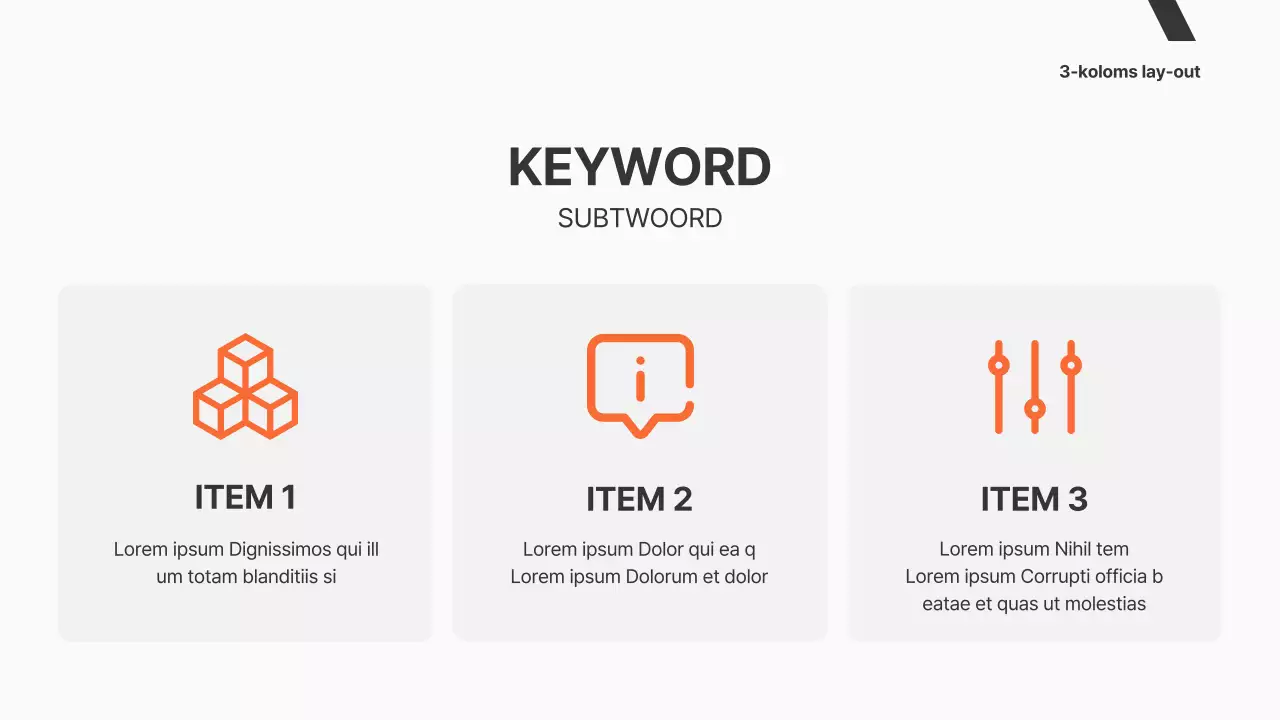 Een eenvoudig zakelijk voorstel in oranje en zwart-wit