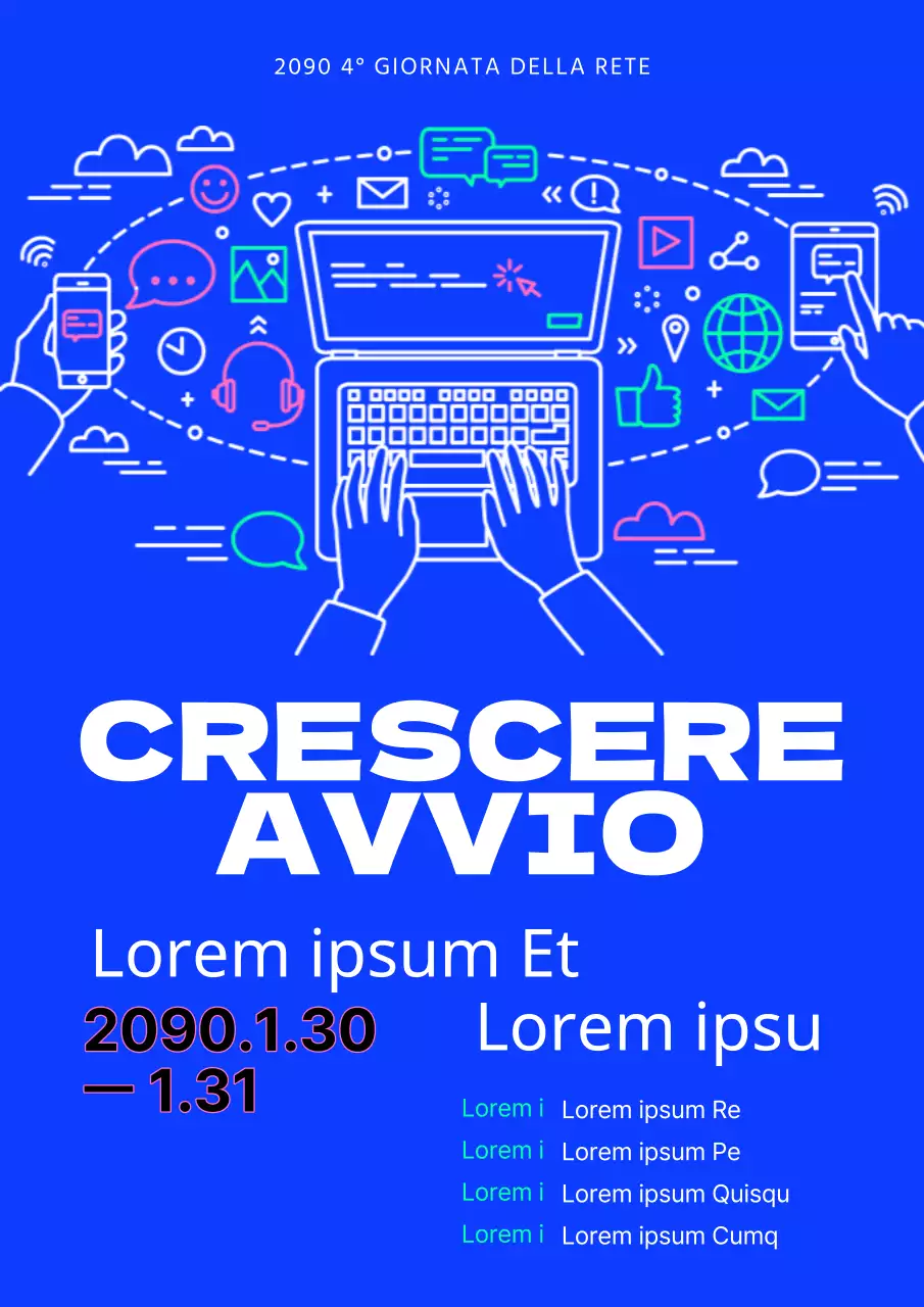 Promuovere una semplice giornata di networking in bianco e blu