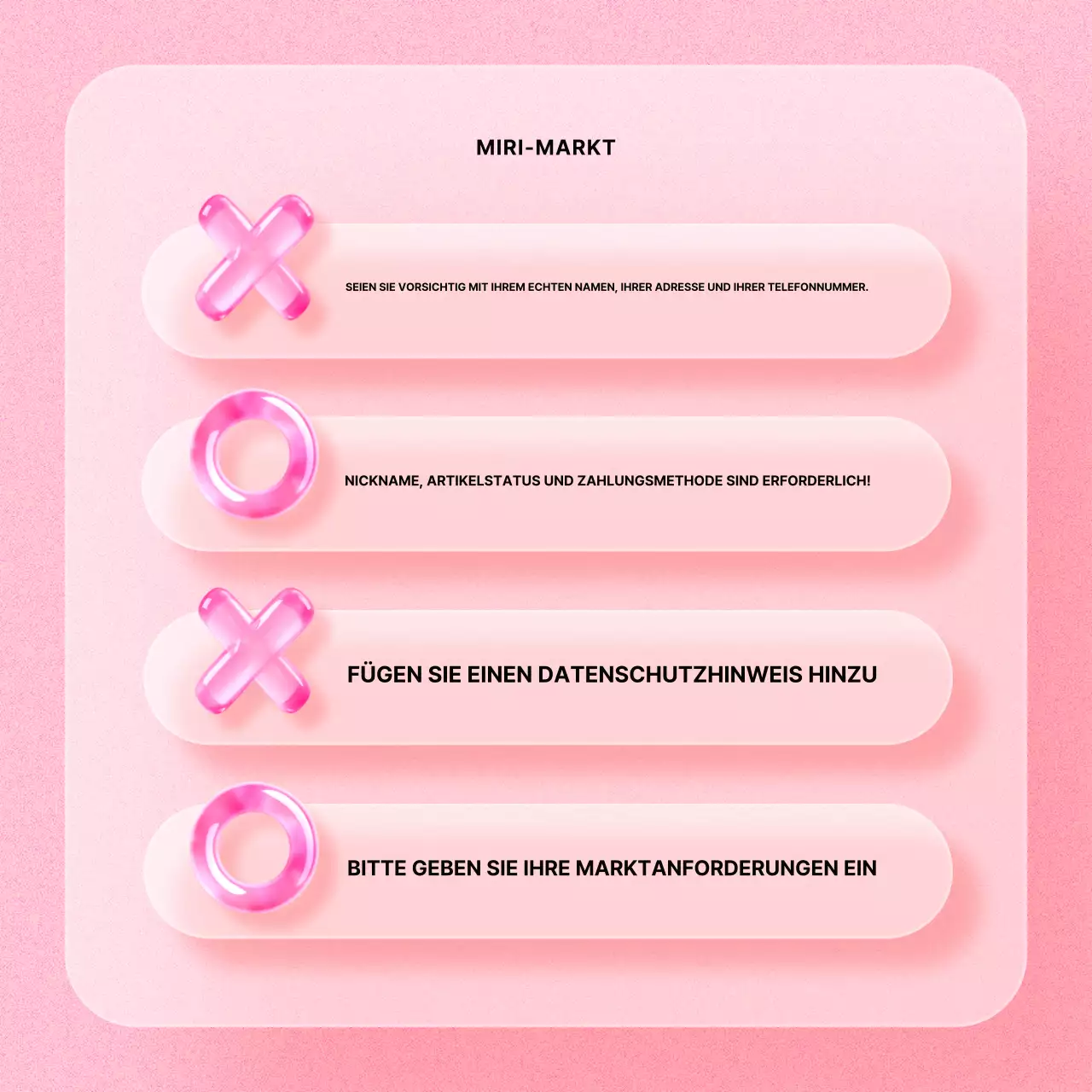 Ankündigung der rosa und roten Tauschbörse