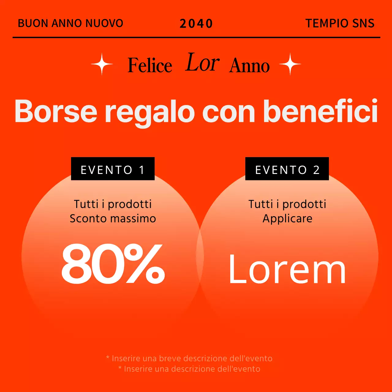 Promuovere un modello di marketing per il nuovo anno in arancione e menta