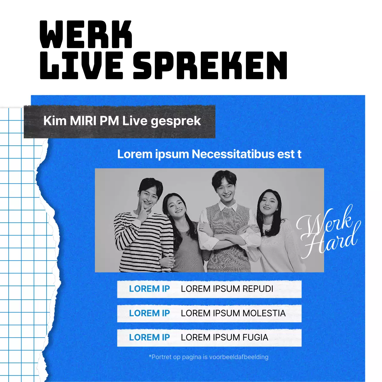 Promoot oranje en blauwe wandelconcerten