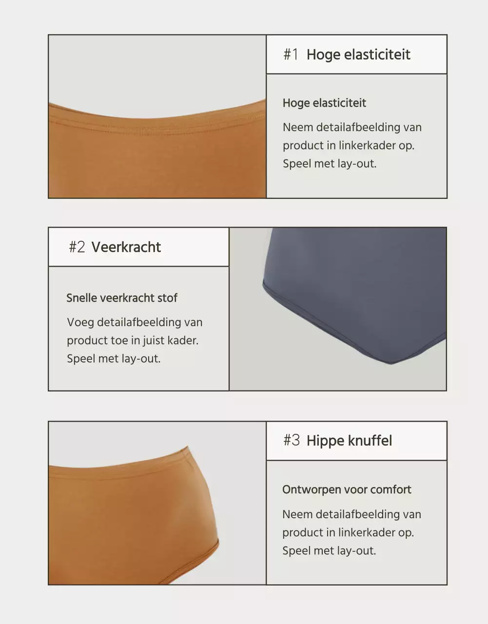 Eenvoudige ondergoedadvertentie in wit en chartreuse