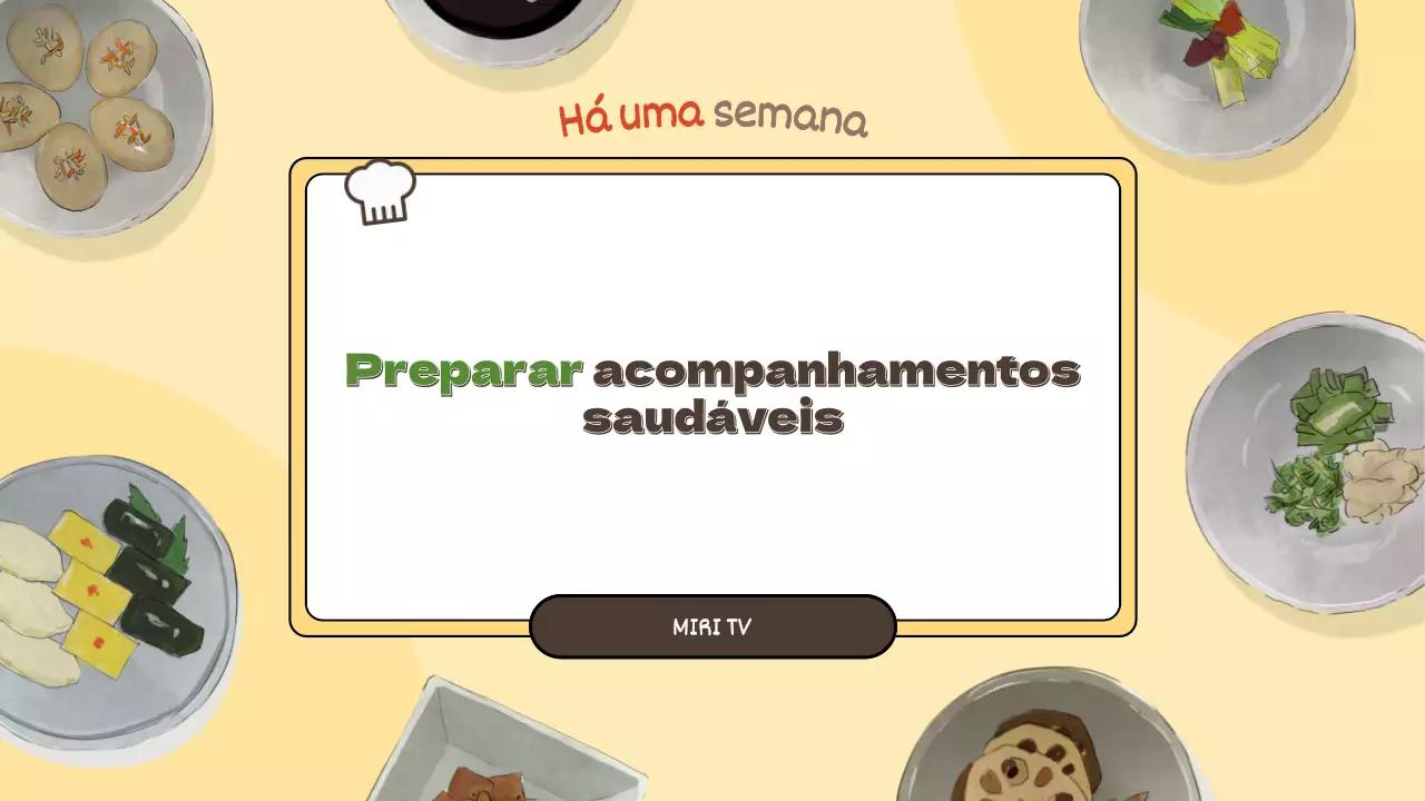 Explicação de uma receita simples e saudável de acompanhamento em tons de marfim e castanho