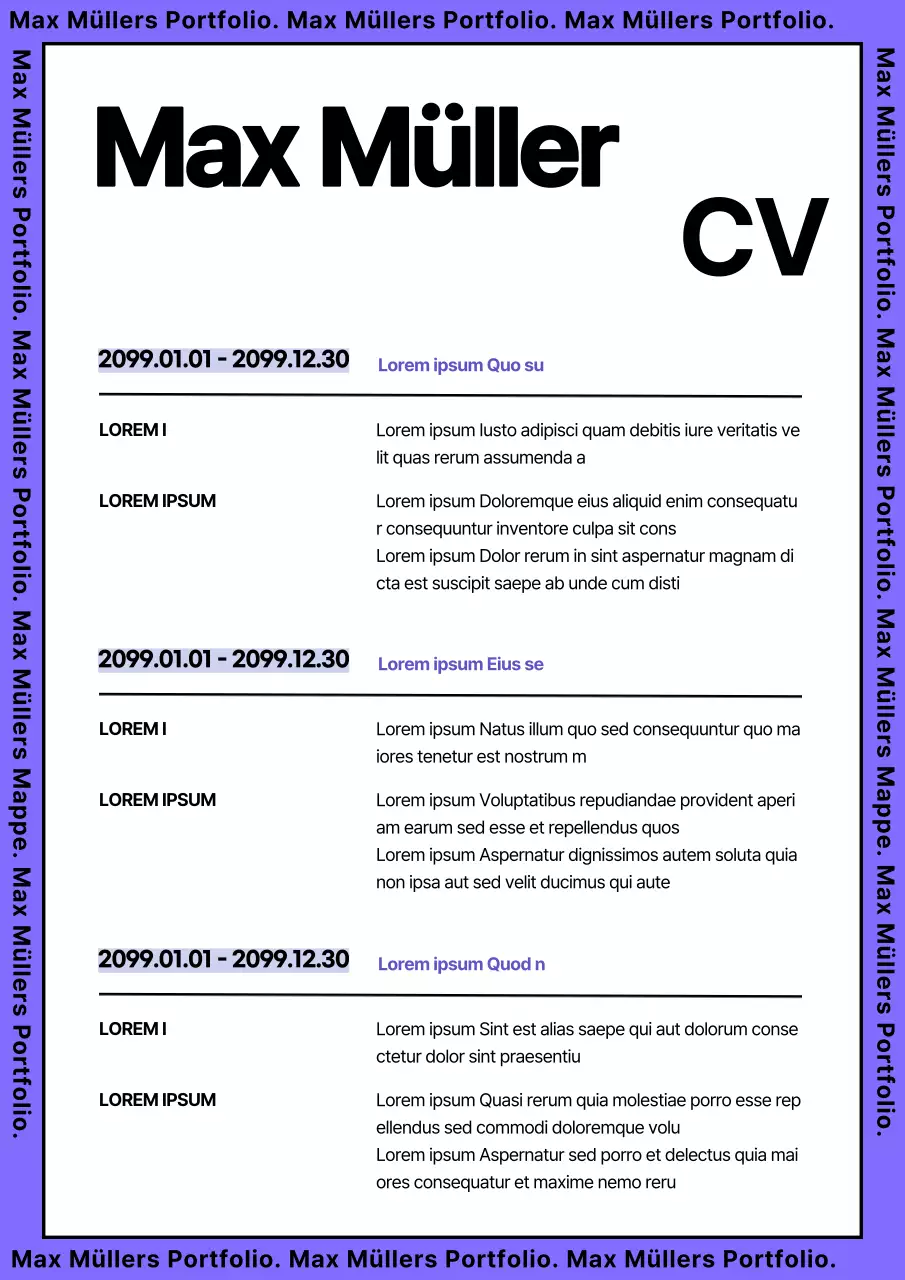 Kitschige Linien in lila Design-Bio-Mappe