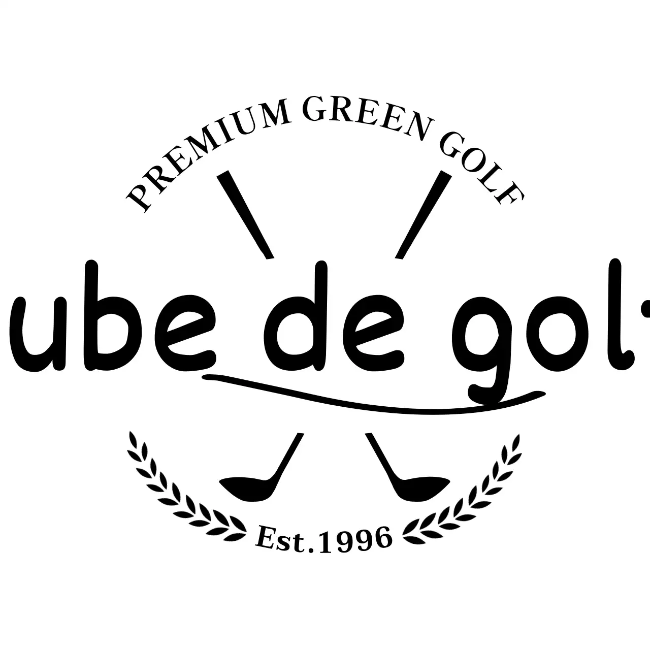 Conceito de luxo de taco de golfe com ilustração de taco de golfe e caligrafia