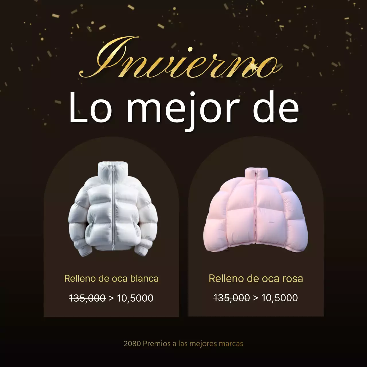 Anuncie un lujoso acto de entrega de premios de marca de fin de año en marrón y dorado