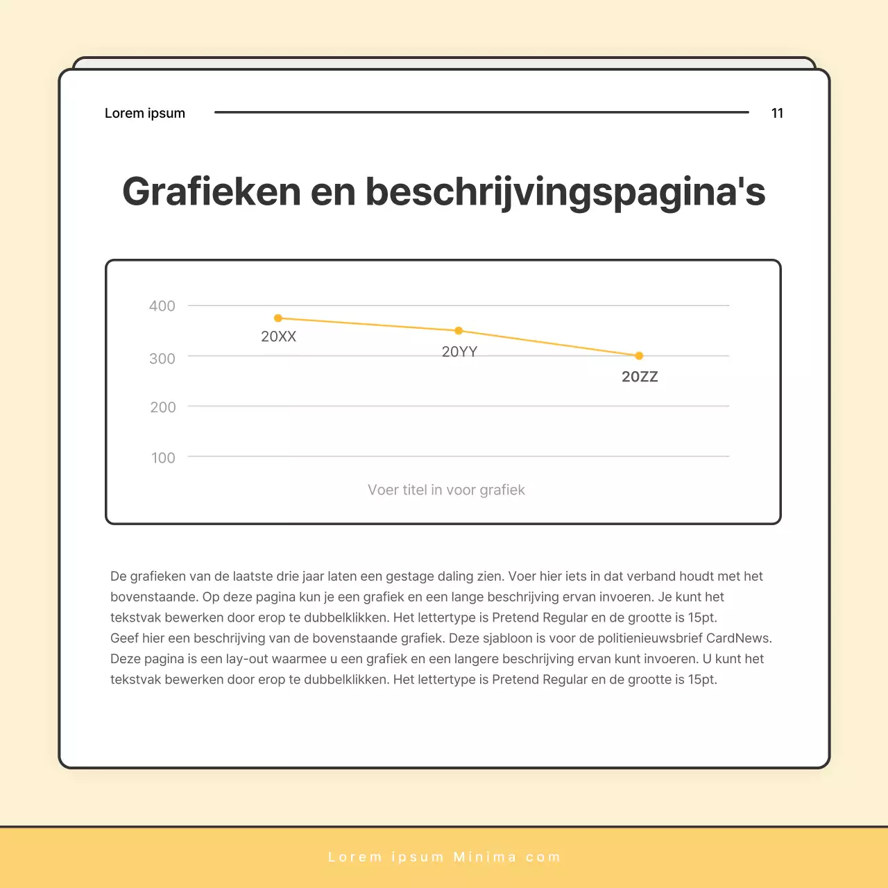 Een eenvoudige geel-witte nieuwsbriefpost van het welzijnskantoor