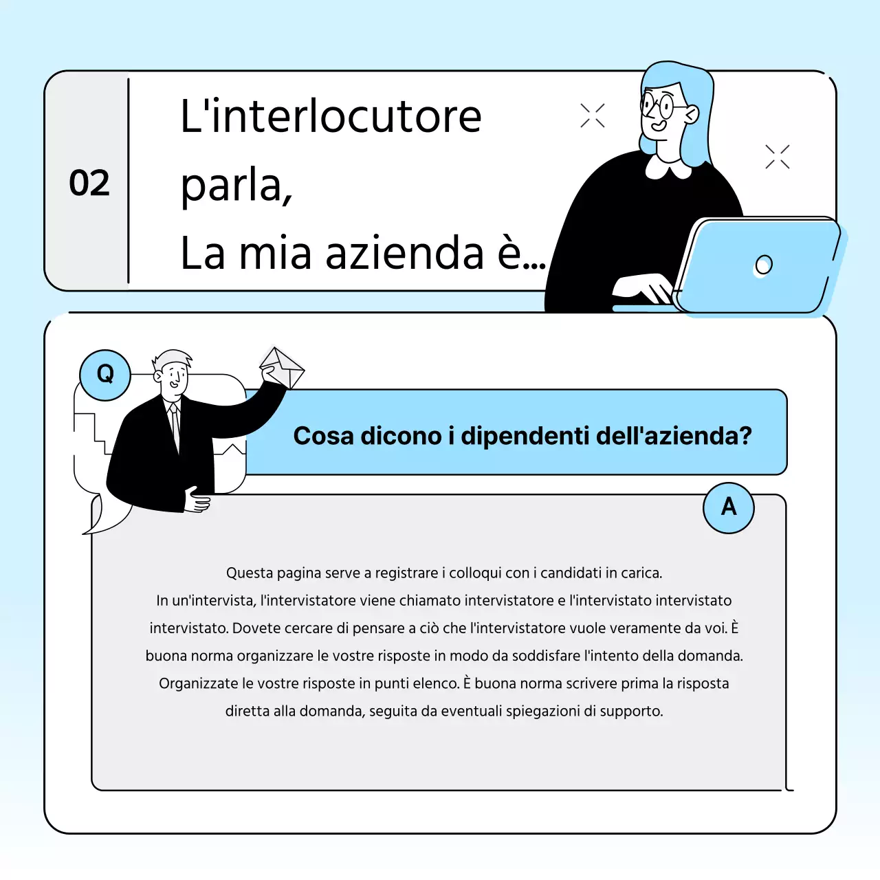 Lettera aziendale per un'immagine di marca semplice in azzurro e grigio