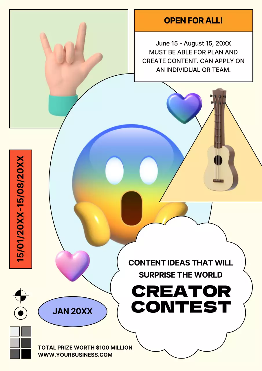 Rainbow Trendy Creator Contest Promotion Poster