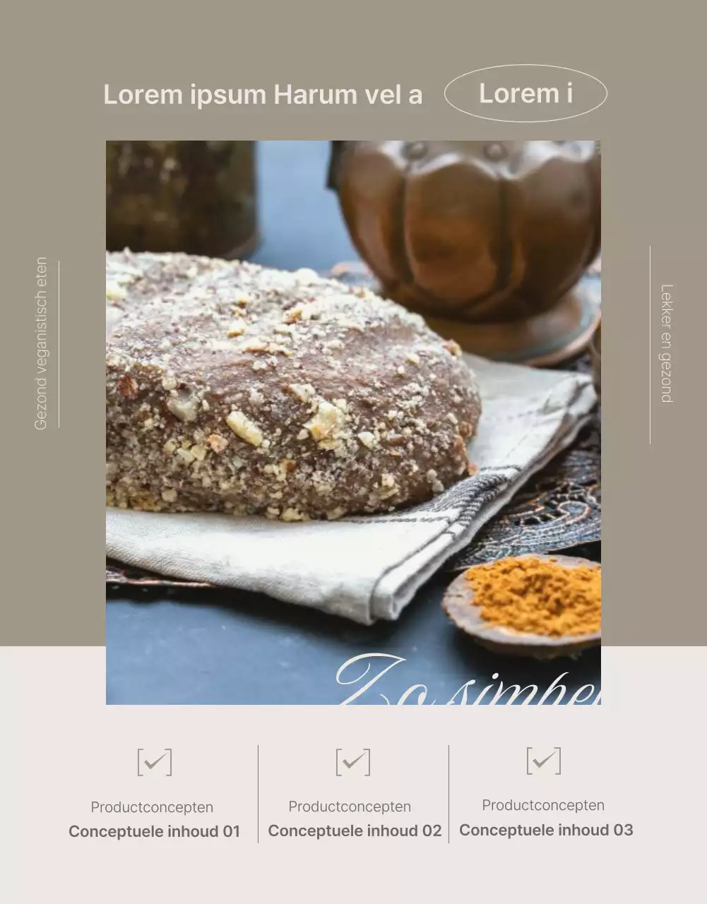 Een eenvoudig product in beige en bruin promoten