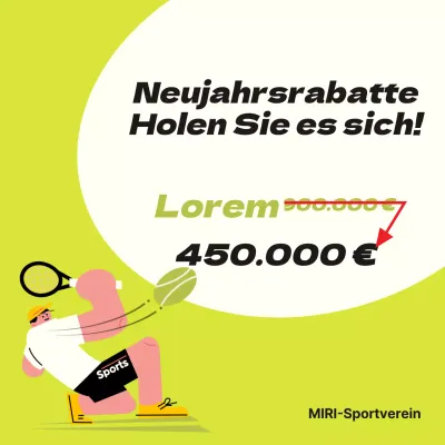 Eine einfache lindgrüne und weiße Fitnessstudio-Rabattanzeige